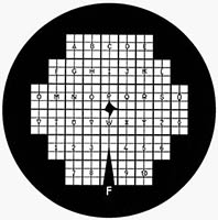 EM-Tec finder TEM support grids, 200 mesh-R2, centre line of six squares identified with numerals A-Z-0-10